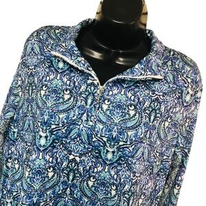 Emerald 18 Women's Paisley 1/4  Zip Long Sleeve Dress L Activewear EZ‎ Care Golf